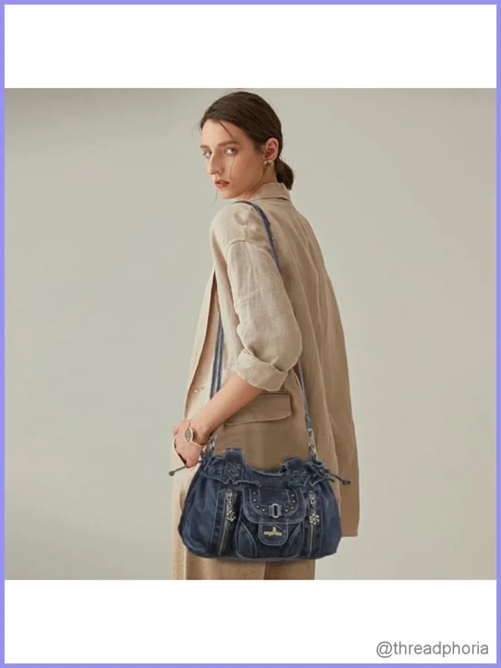 Women's Small Hobo Bag Faux Leather Crossbody Shoulder Purse with Removable